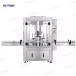 ქოქოსის ზეთის ავტომატური შუშის ქილების 2 თავიანი პნევმატური შევსების ხაზი