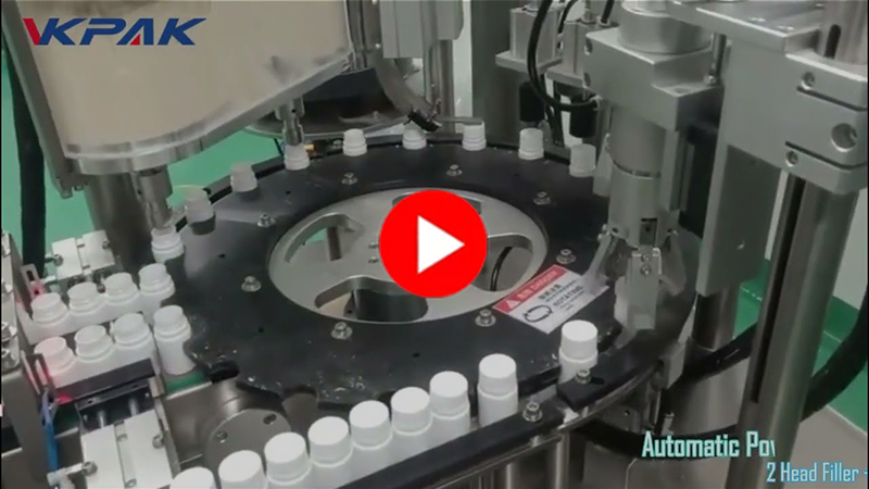 მონობლოკის ფხვნილის ბოთლის შემავსებელი და გადახურვის მანქანა