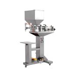 ნახევრად ავტომატური ორმაგი საქშენები წიწაკის სოუსის შემრევი შემავსებელი მანქანა