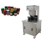 ნახევრად ავტომატური ვაკუუმური მინის ქილების გადახურვის მანქანა ლითონის ხუფების დახურვისთვის